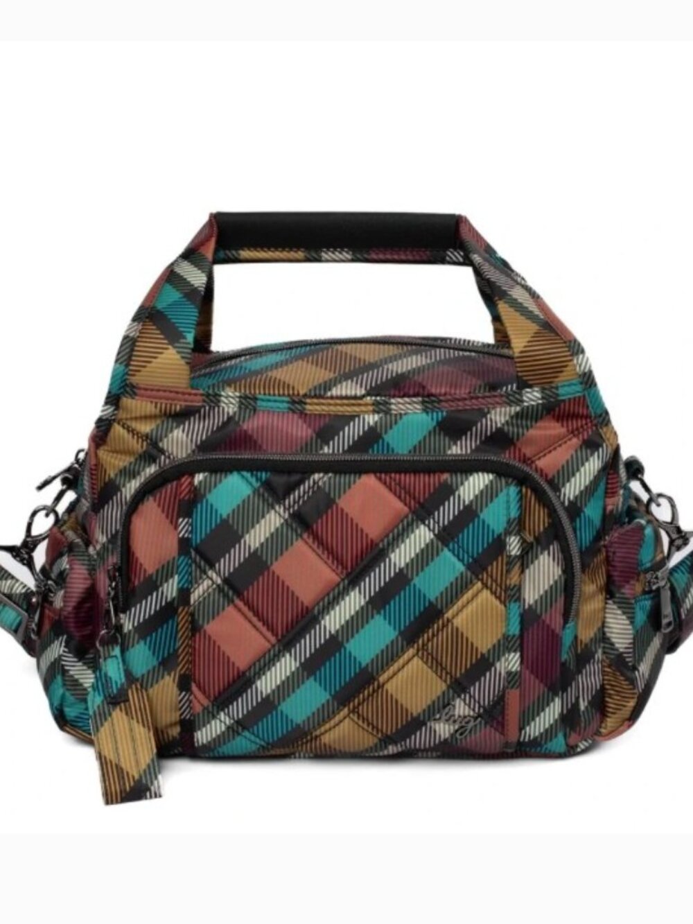 Lug Rumble Satchel Bag Playful Plaid Autumn